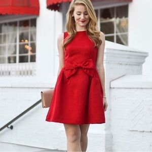 Tahari red bow dress